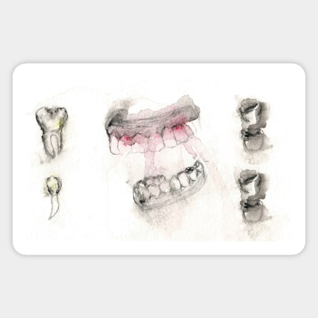 teeth Sticker by deerslugstudio